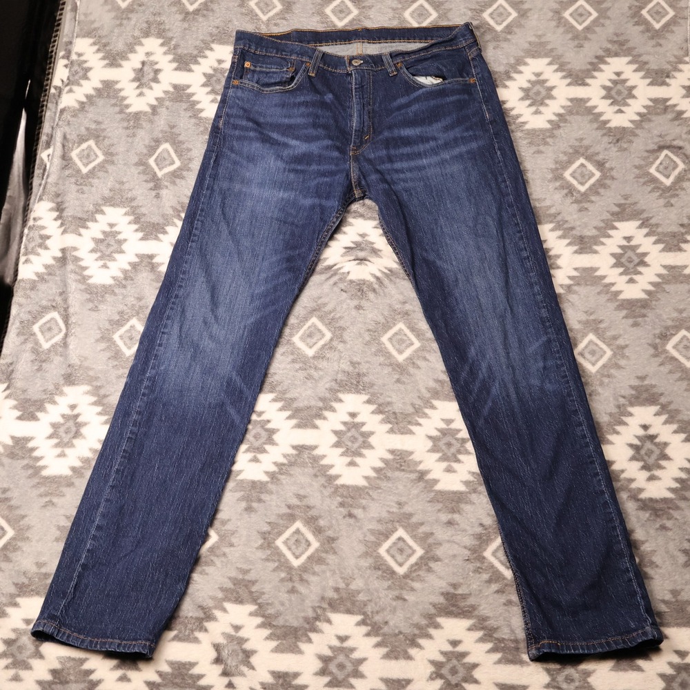Levi Strauss 505 Regular Fit Blue Jeans Mens 36x34 Straight Leg Denim